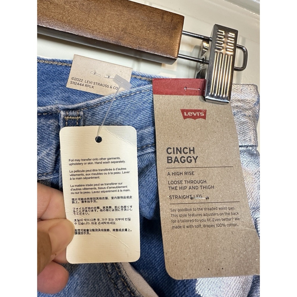 NWT Levi's Cinch Baggy High Rise Loose straight leg jeans sz 25 x 31 $79 cotton - Picture 3 of 16